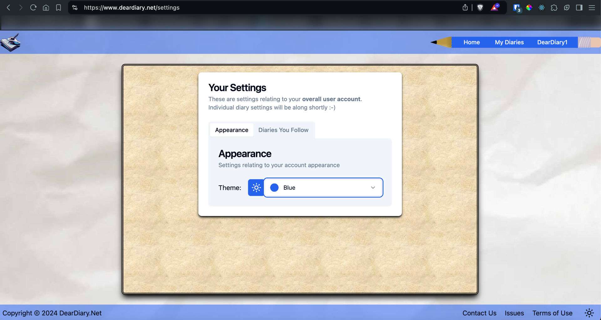 A Blue Theme Screenshot